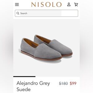 NIB: Men’s Nisolo Alejandro Gray Slip-On, size 11.5